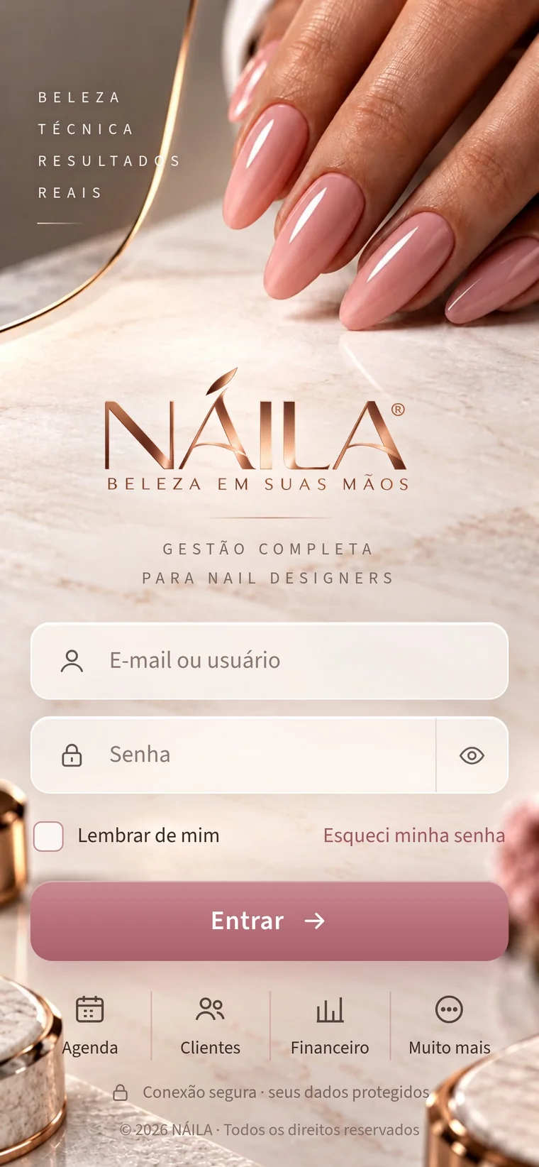 Entrada da NÁILA no celular